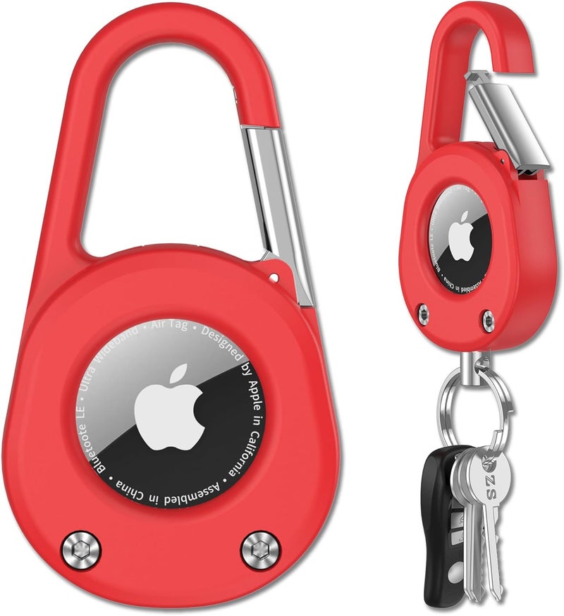 Scallop Air Tag Keychain with Carabiner,Thick Hard PC Air Tag Holder,IPX8 Waterproof,Secure Lock,Universal Wheel Key Chain - Image 1
